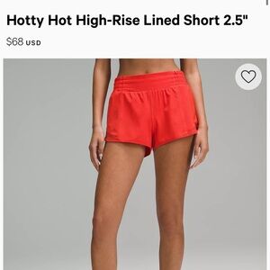 Lululemon Red/Raspberry Shorts 2.5 inch